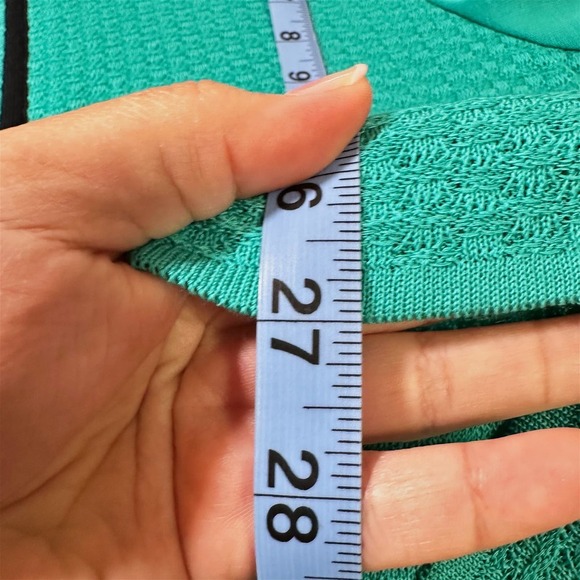 Ming Wang Long Sleeve Acrylic Knit Cardigan Sweater Tiffany Blue Black Women XL - Picture 6 of 8